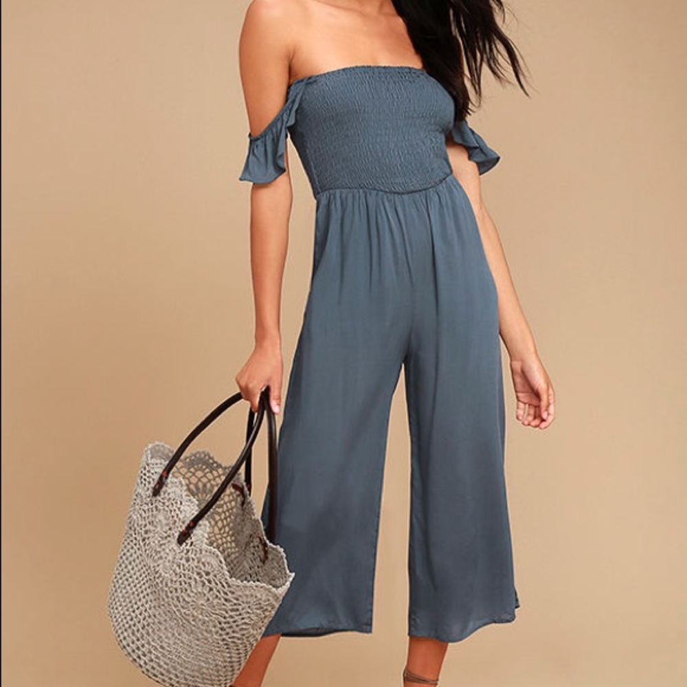 Lulu’s Off-the-Shoulder Midi Jumpsuit